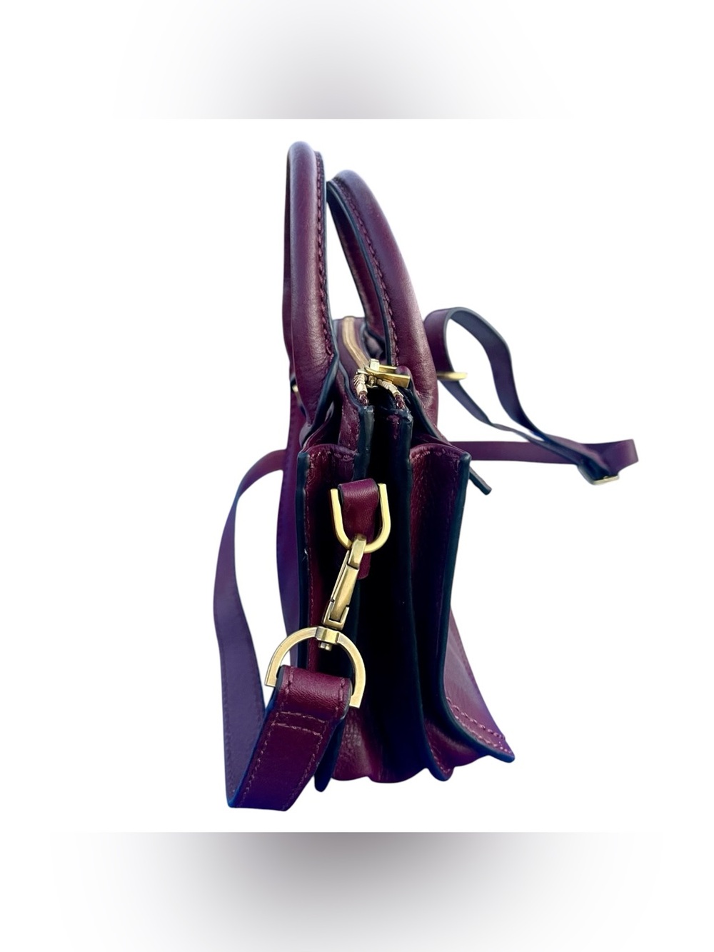 Fossil Small Crossbody Satchel in Deep Berry Purple - Picture 6 of 9